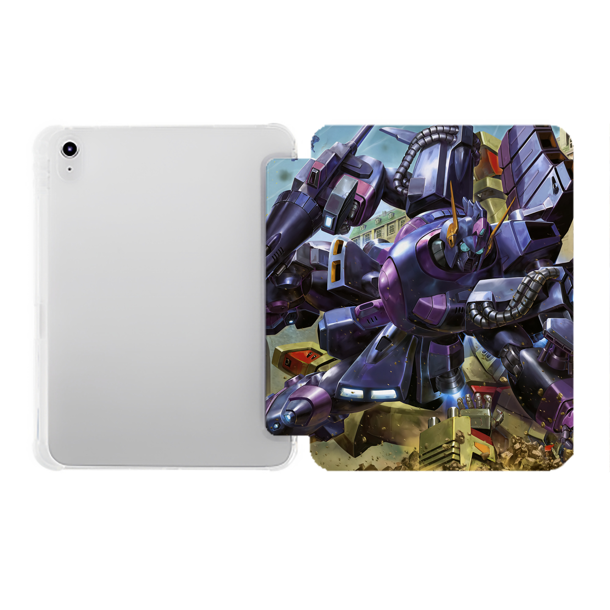 （画像用） 機動戦士ガンダム Mobile Suit Gundam IPad ケース ペン収納付き 三つ折りスタンド PUレザー×シリコン 対応機種9.5/10.5/10.9インチ